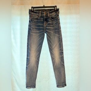 AE “Ne(x)t level flex” Relaxed Straight Jean—Medium Wash (distressed)